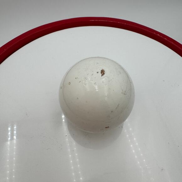 Vintage Red & White Ice Bucket, Vinyl & Plastic, Mid Century Modern 7.25" - Picture 7 of 9